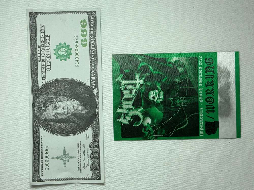 Ghost Imperatour 2022 Working Crew Pass Backstage Credential Original Tour